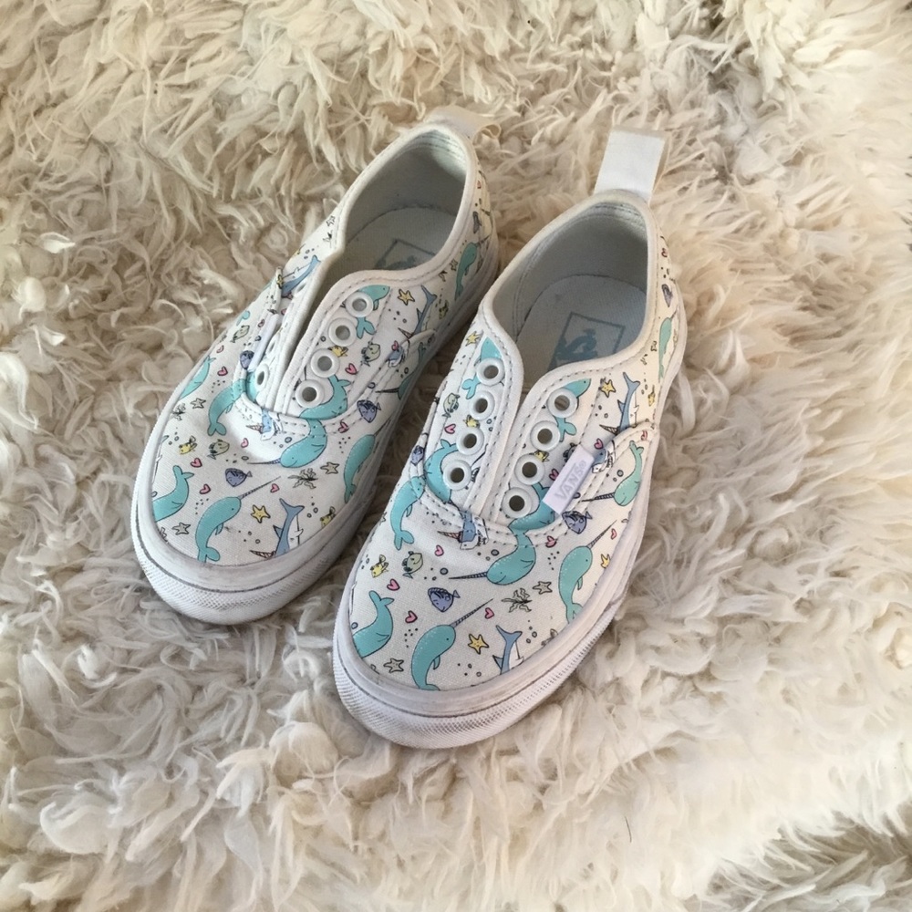 ~GENDER NEUTRAL KIDS VANS FISH/OCEAN THEMED SLIP ON SHOES~
